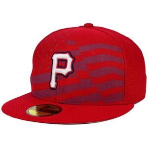 Pittsburgh Pirates New Era 59FIFTY Baseball MLB July 4th Stars Stripes Hat Cap